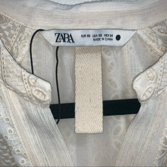 NWOT Zara Openwork Embroidered Eyelet Midi Dress - Picture 10 of 13